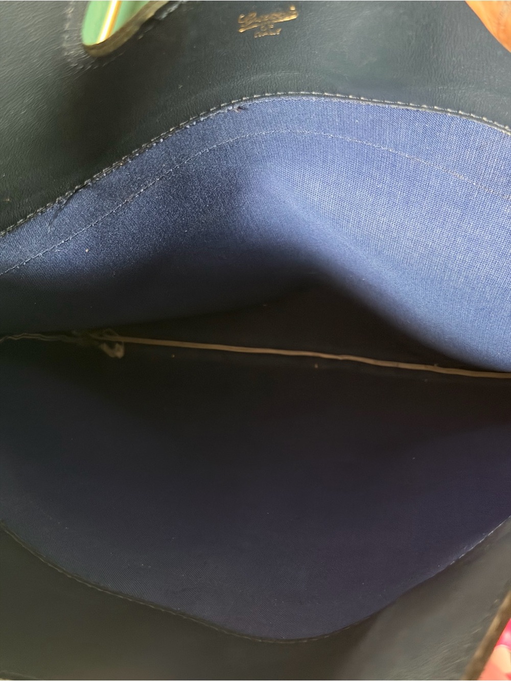 Gucci Navy Blue Leather Tote - Picture 6 of 10